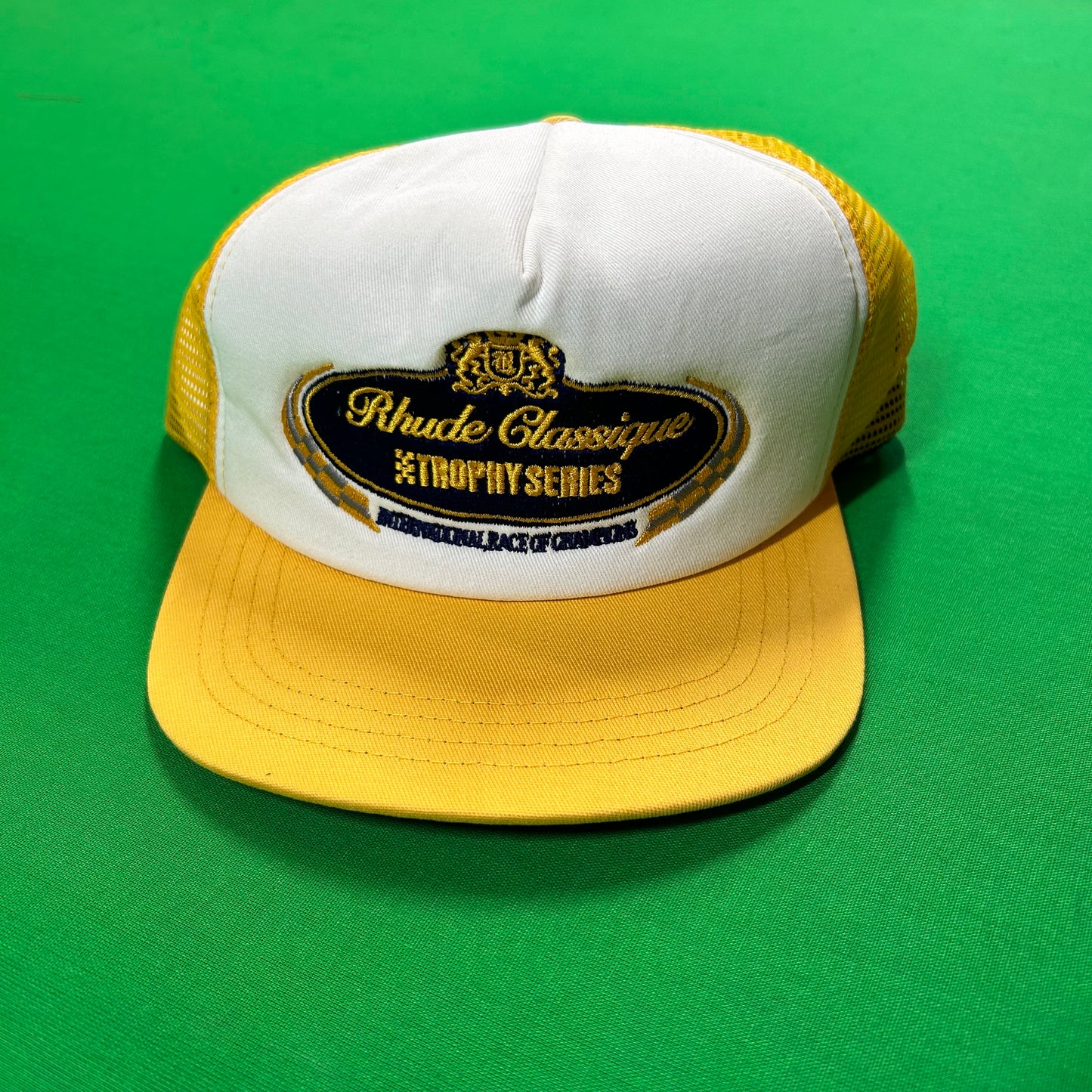 Rhude Trophy Series Foam Hat - Mustard/Creme MSRP $192