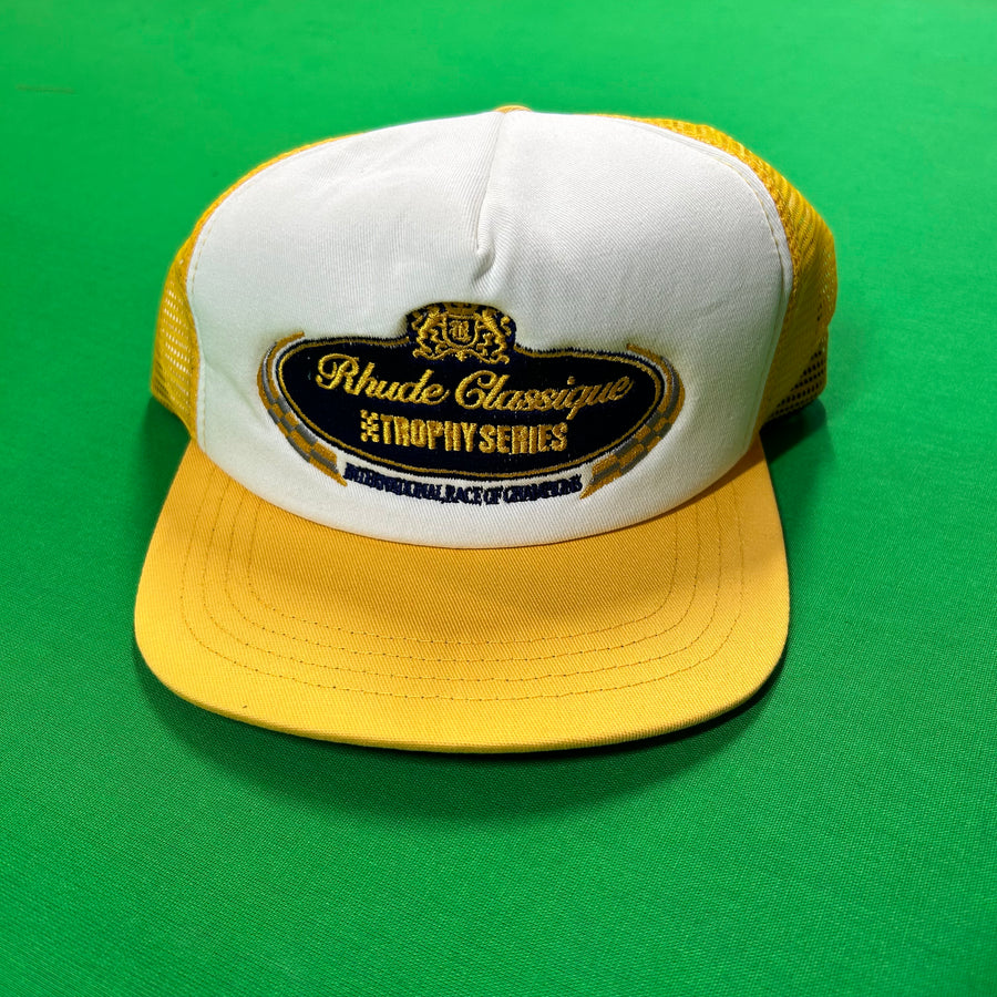 Rhude Trophy Series Foam Hat - Mustard/Creme MSRP $192