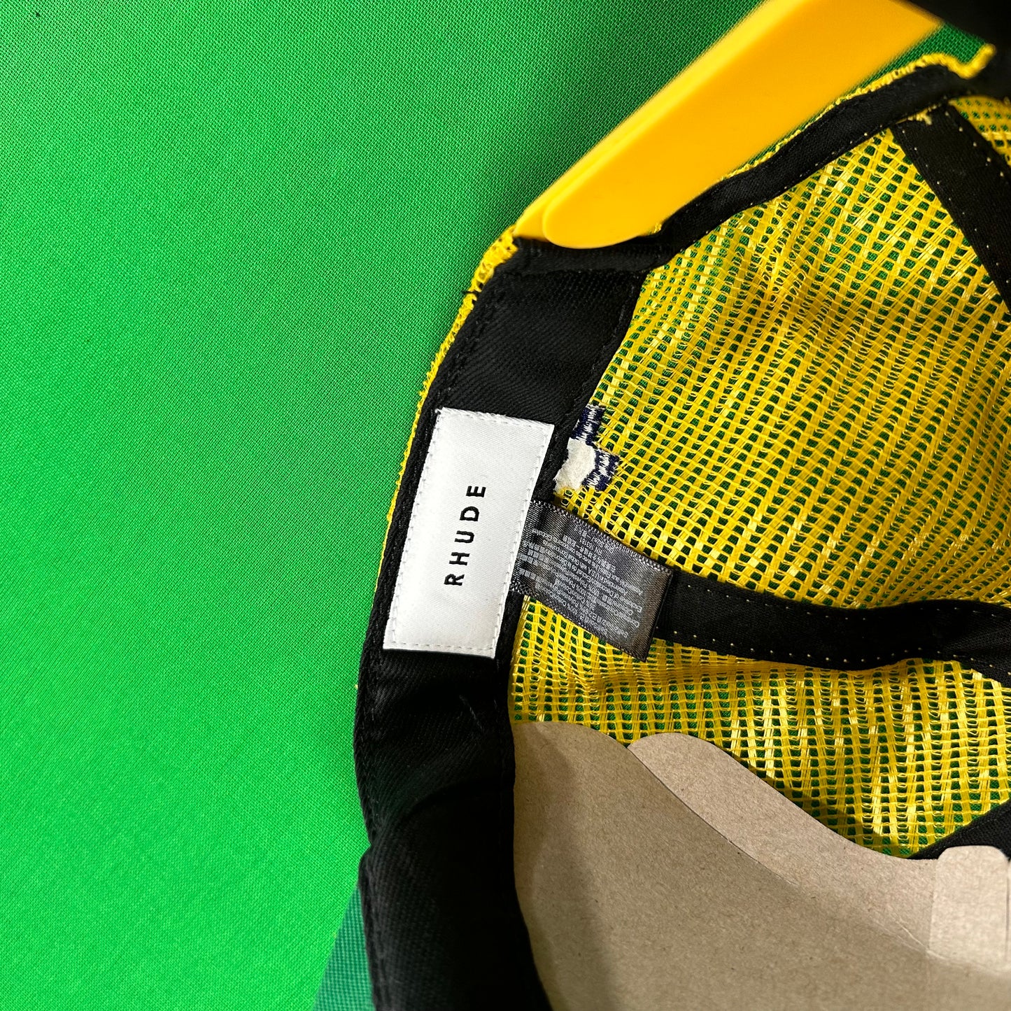 Rhude Trophy Series Foam Hat - Mustard/Creme MSRP $192