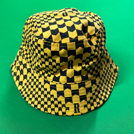 Rhude Checkered Monogram Bucket Hat - Yellow/Black