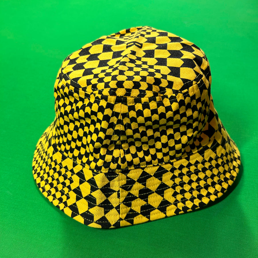 Rhude Checkered Monogram Bucket Hat - Yellow/Black
