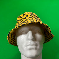 Rhude Checkered Monogram Bucket Hat - Yellow/Black