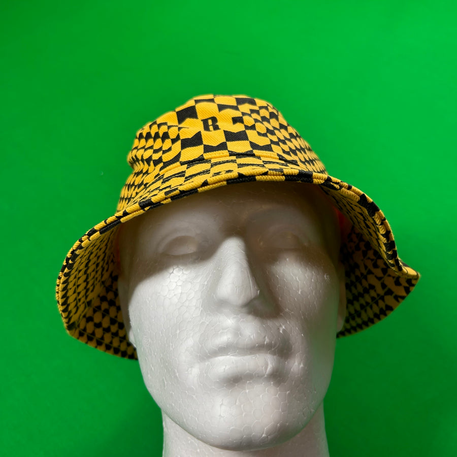 Rhude Checkered Monogram Bucket Hat - Yellow/Black