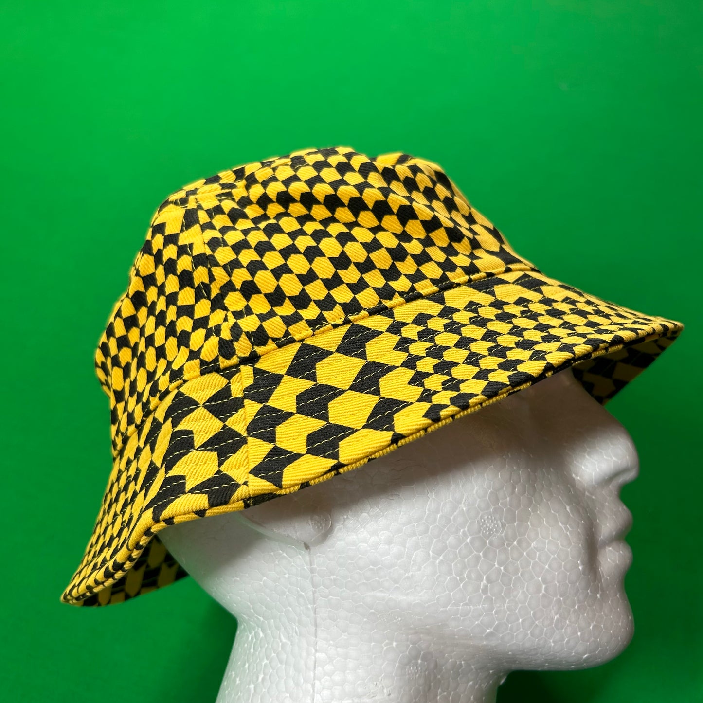 Rhude Checkered Monogram Bucket Hat - Yellow/Black