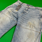 Rhude Reza Denim Double Knee Indigo Pants Mens Size XL MSRP:$975.00