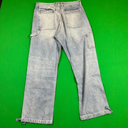 Rhude Reza Denim Double Knee Indigo Pants Mens Size XL MSRP:$975.00