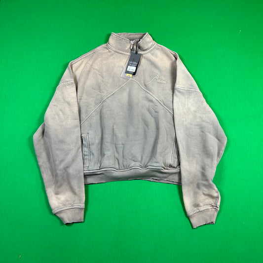 RHUDE Authentic Men's Sundry Elephant Heavyweight Embroidered Quarter Zip Sweatshirt SM - MSRP: $750