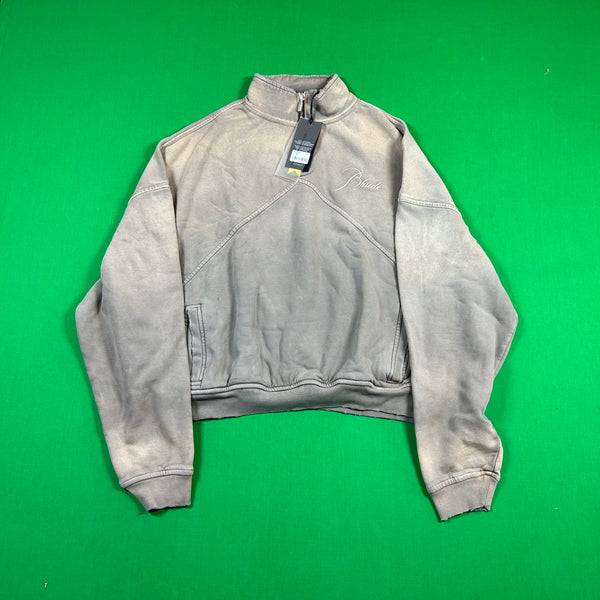 RHUDE Authentic Men's Sundry Elephant Heavyweight Embroidered Quarter Zip Sweatshirt SM - MSRP: $750