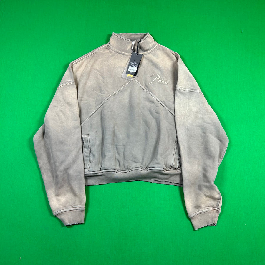 RHUDE Authentic Men's Sundry Elephant Heavyweight Embroidered Quarter Zip Sweatshirt XXL - MSRP: $750