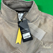 RHUDE Authentic Men's Sundry Elephant Heavyweight Embroidered Quarter Zip Sweatshirt XXL - MSRP: $750