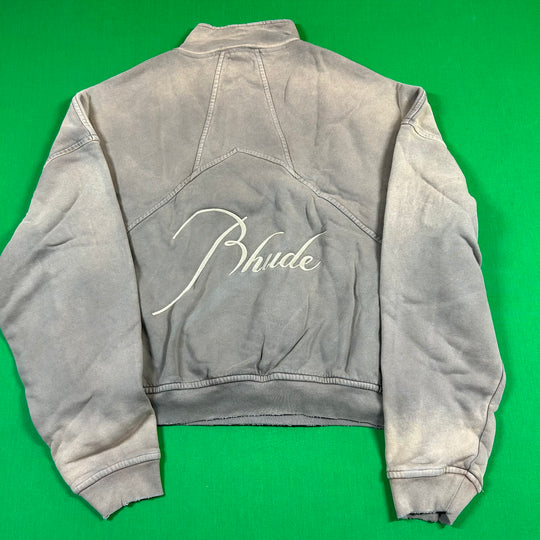 RHUDE Authentic Men's Sundry Elephant Heavyweight Embroidered Quarter Zip Sweatshirt XXL - MSRP: $750