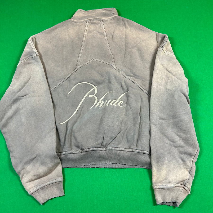 RHUDE Authentic Men's Sundry Elephant Heavyweight Embroidered Quarter Zip Sweatshirt XXL - MSRP: $750