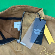 RHUDE Authentic Men's Sundry Camel Heavyweight Embroidered Quarter Zip Sweatshirt MD - MSRP: $750 (Copy)