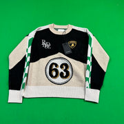 Men's RHUDE X Lamborghini Authentic Knitted Crewneck Sweater LG MSRP: $2,360