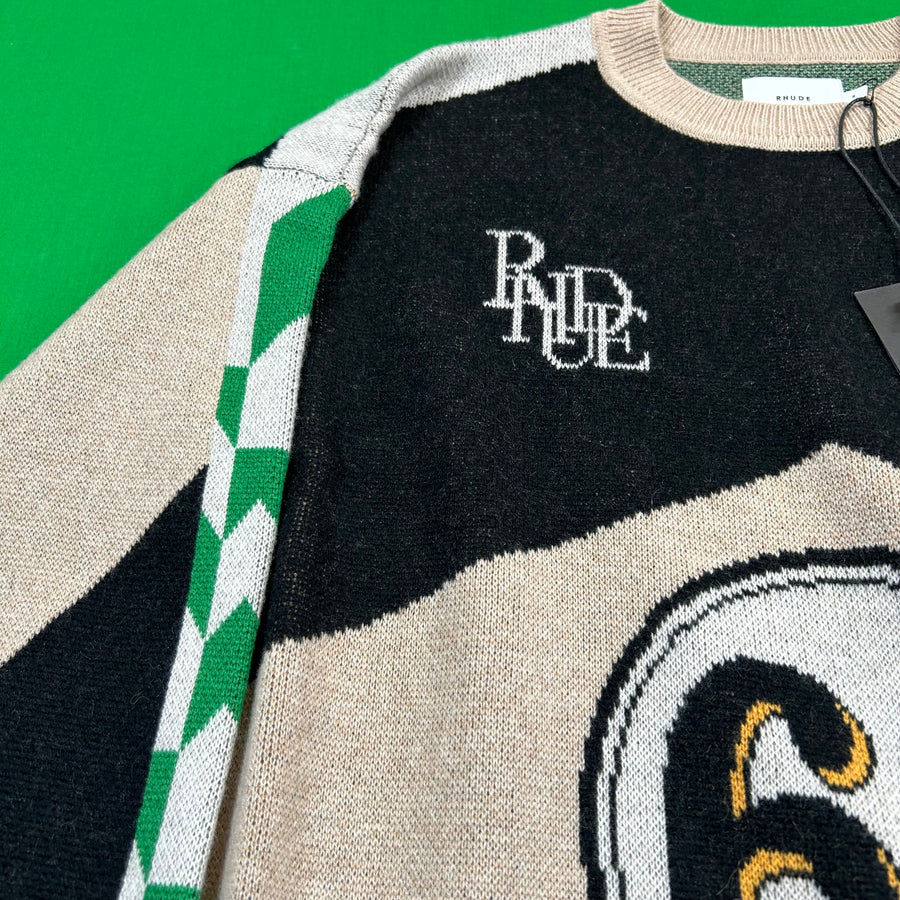 Men's RHUDE X Lamborghini Authentic Knitted Crewneck Sweater LG MSRP: $2,360