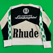 Men's RHUDE X Lamborghini Authentic Knitted Crewneck Sweater LG MSRP: $2,360