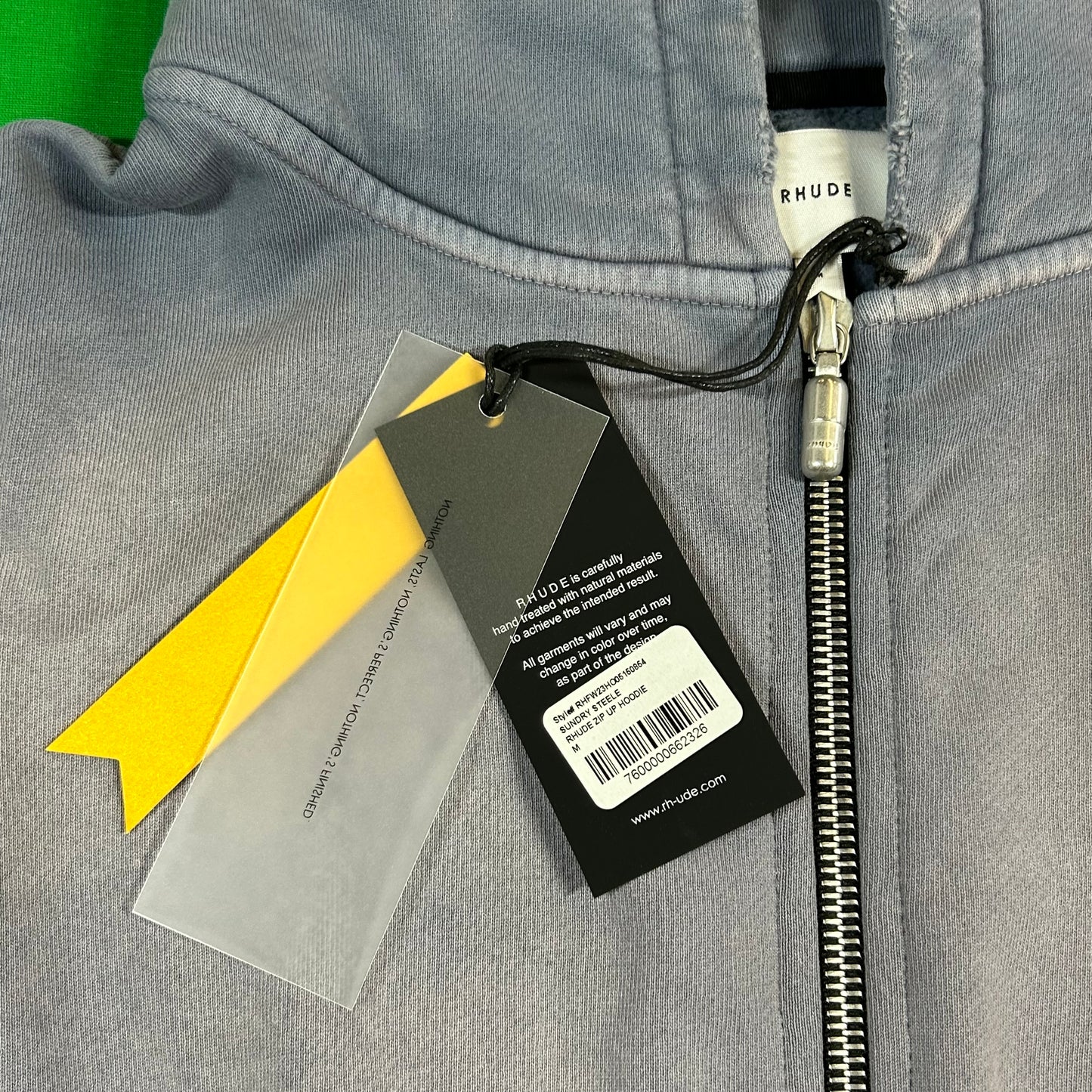 Rhude Zip Up Hoodie 'Sundry Steel'