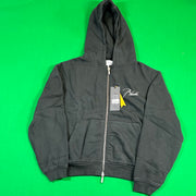 Rhude Zip Up Embroidered Logo Hoodie Vintage Black