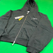 Rhude Zip Up Embroidered Logo Hoodie Vintage Black