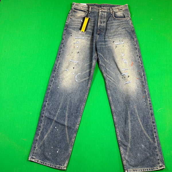 RHUDE Authentic Wide Leg Denim Indigo Jeans Mens Size 31 MSRP:$795.00
