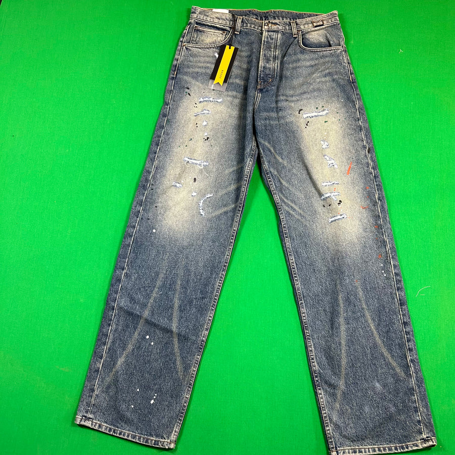 RHUDE Authentic Wide Leg Denim Indigo Jeans Mens Size 30 MSRP:$795.00