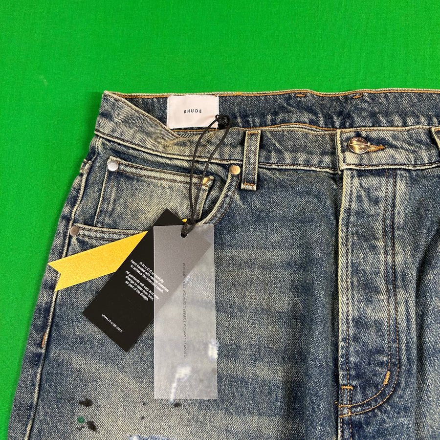 RHUDE Authentic Wide Leg Denim Indigo Jeans Mens Size 30 MSRP:$795.00