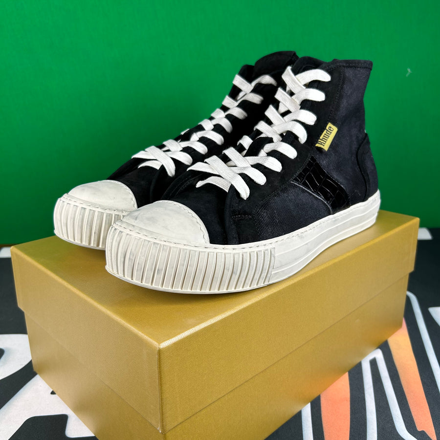 Rhude Bel Airs High Sneaker 'Black Croc' MSRP $670 Size 8 Mens Shoe