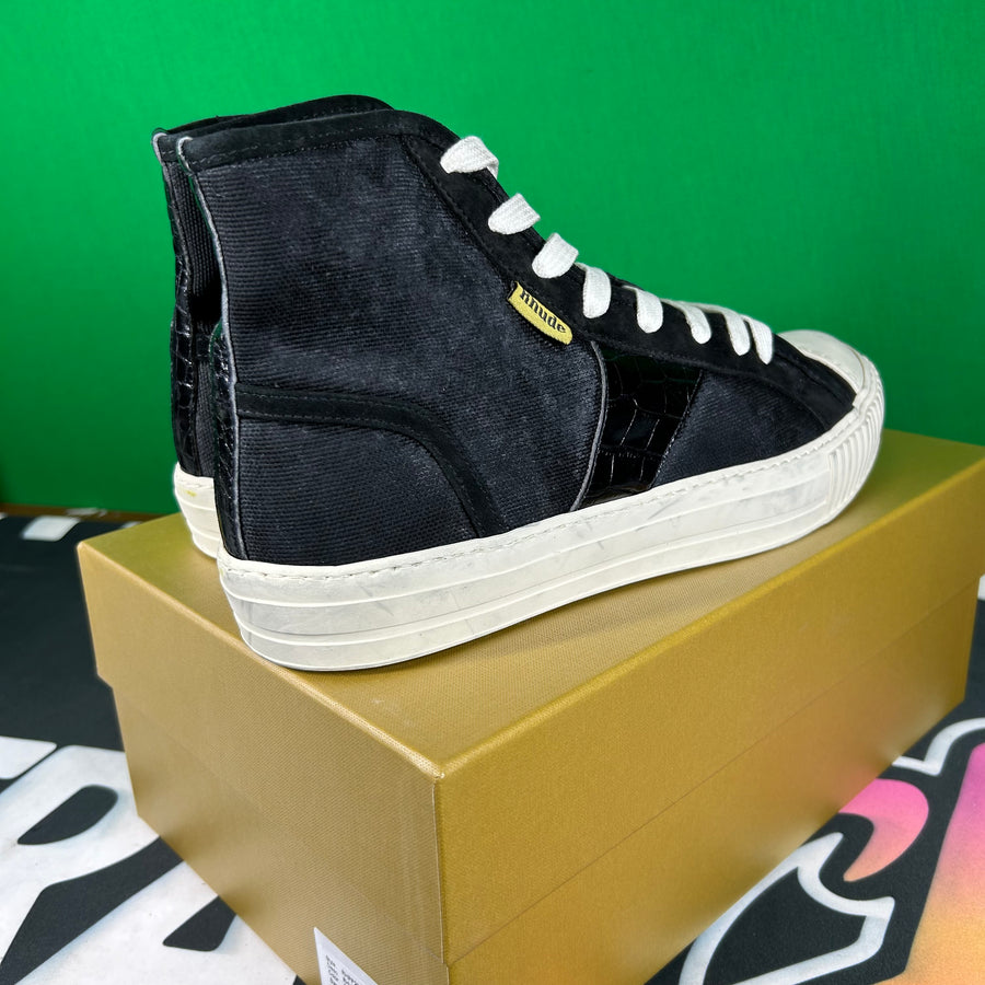 Rhude Bel Airs High Sneaker 'Black Croc' MSRP $670 Size 8 Mens Shoe