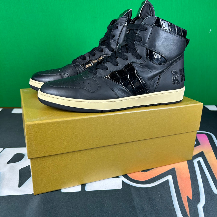 Rhude Rhecess High Black Croc Sneaker MSRP:$685.00 Size 9 Mens Shoe