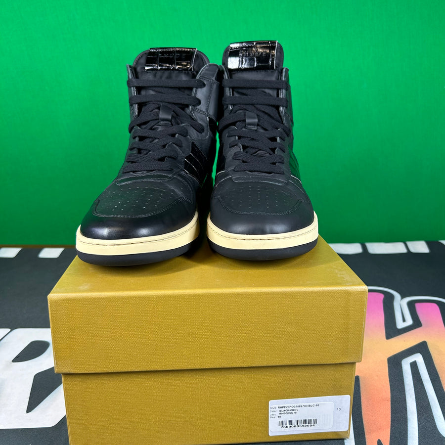 Rhude Rhecess High Black Croc Sneaker MSRP:$685.00 Size 9 Mens Shoe