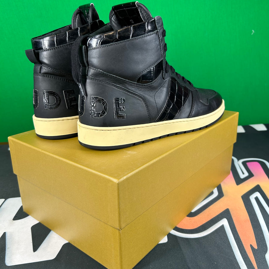 Rhude Rhecess High Black Croc Sneaker MSRP:$685.00 Size 9 Mens Shoe