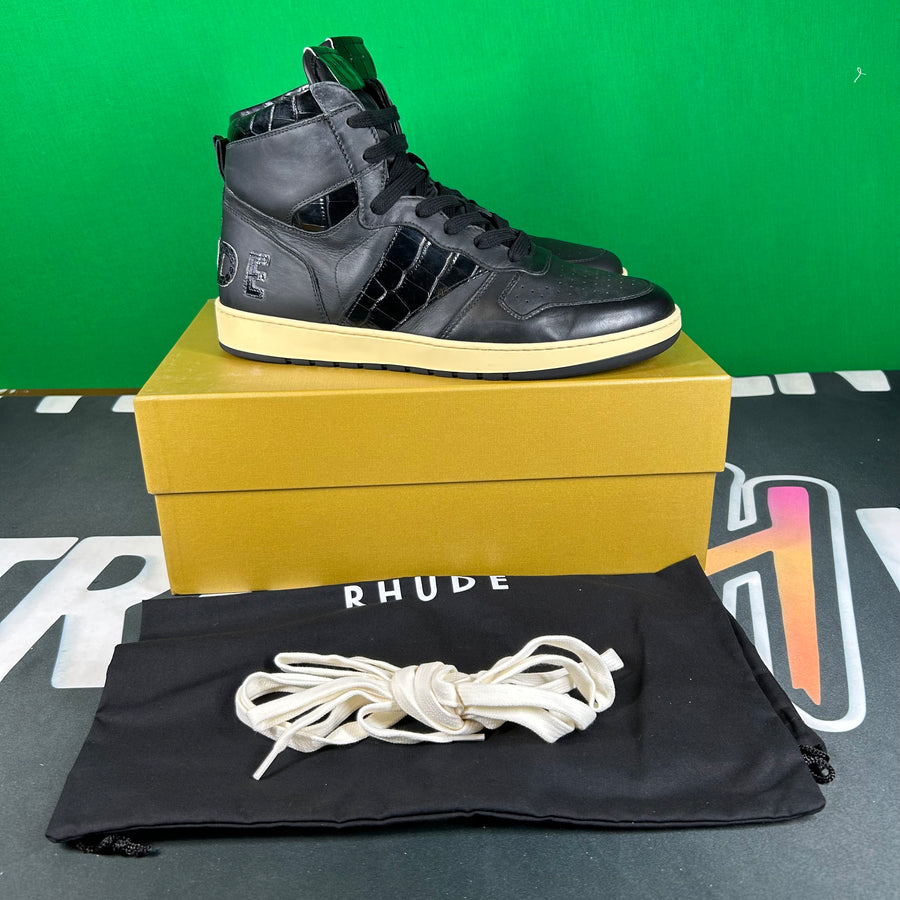 Rhude Rhecess High Black Croc Sneaker MSRP:$685.00 Size 9 Mens Shoe