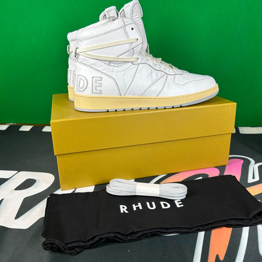 Rhude Rhecess Hi Sneaker-White/Grey-MSRP:$685.00 Size 7 Mens Shoe