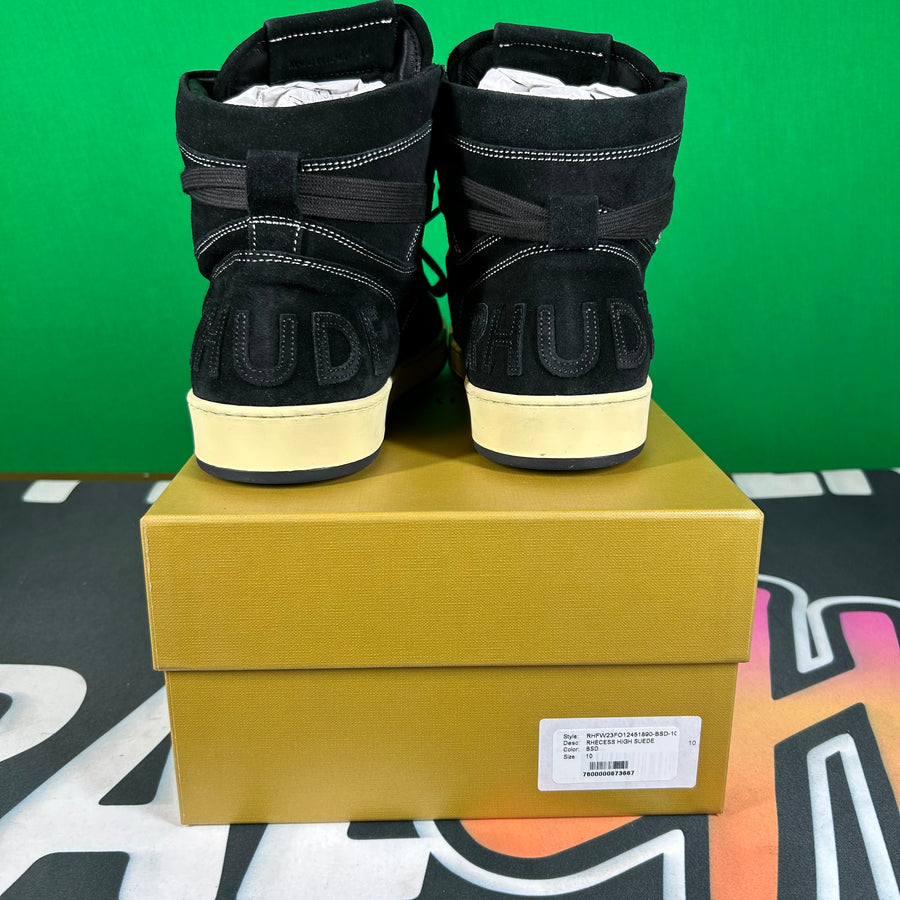 Rhude Rhecess High Black Suede Sneaker-MSRP:$680.00 Size 10 Mens Shoe