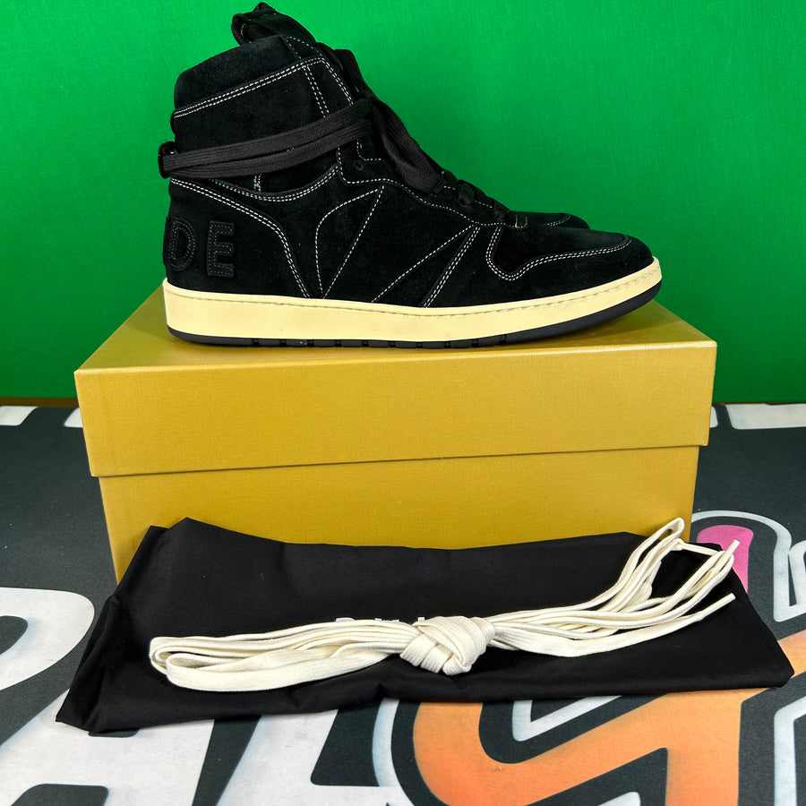 Rhude Rhecess High Black Suede Sneaker-MSRP:$680.00 Size 10 Mens Shoe