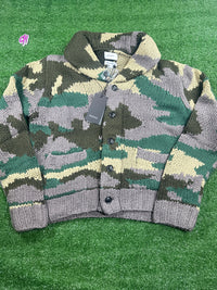 Rhude Heavyweight Knit Men's Camo Cardigan - Size Medium