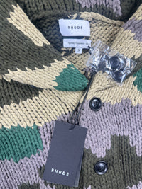 Rhude Heavyweight Knit Men's Camo Cardigan - Size Medium