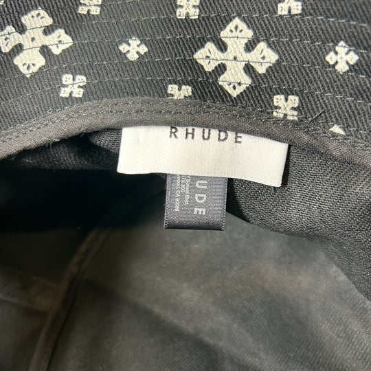 Rhude Cross Bandana Bucket Hat - Black/White