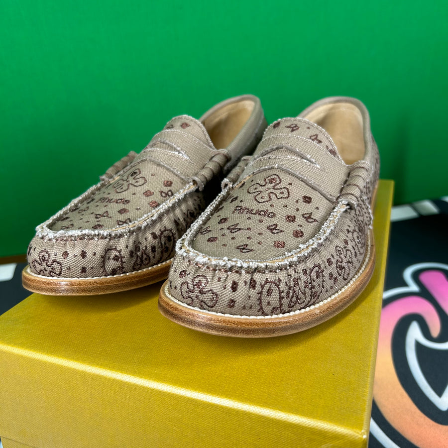 Rhude Men's Slip On Loafer Shoes Bandana Brown Size 8M MSRP $608