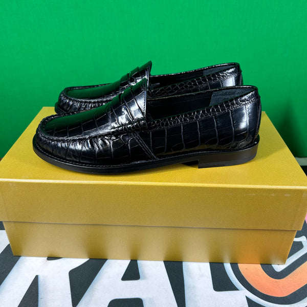 RHUDE Authentic Men's Slip On Loafer Shoes 'Black Croc' Size 8M MSRP $695