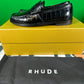 RHUDE Authentic  Men's Slip On Loafer Shoes 'Black Croc' Size 7M MSRP $695