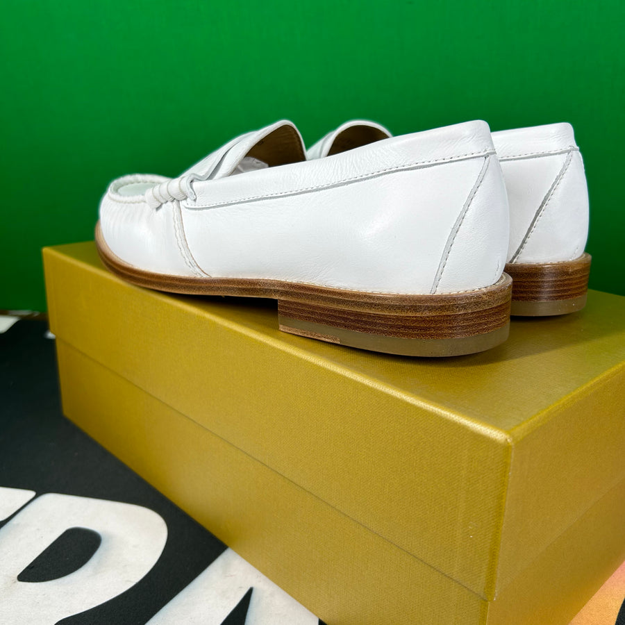 RHUDE Authentic Men's Slip On White Leather Penny Loafer Size 7M MSRP $595