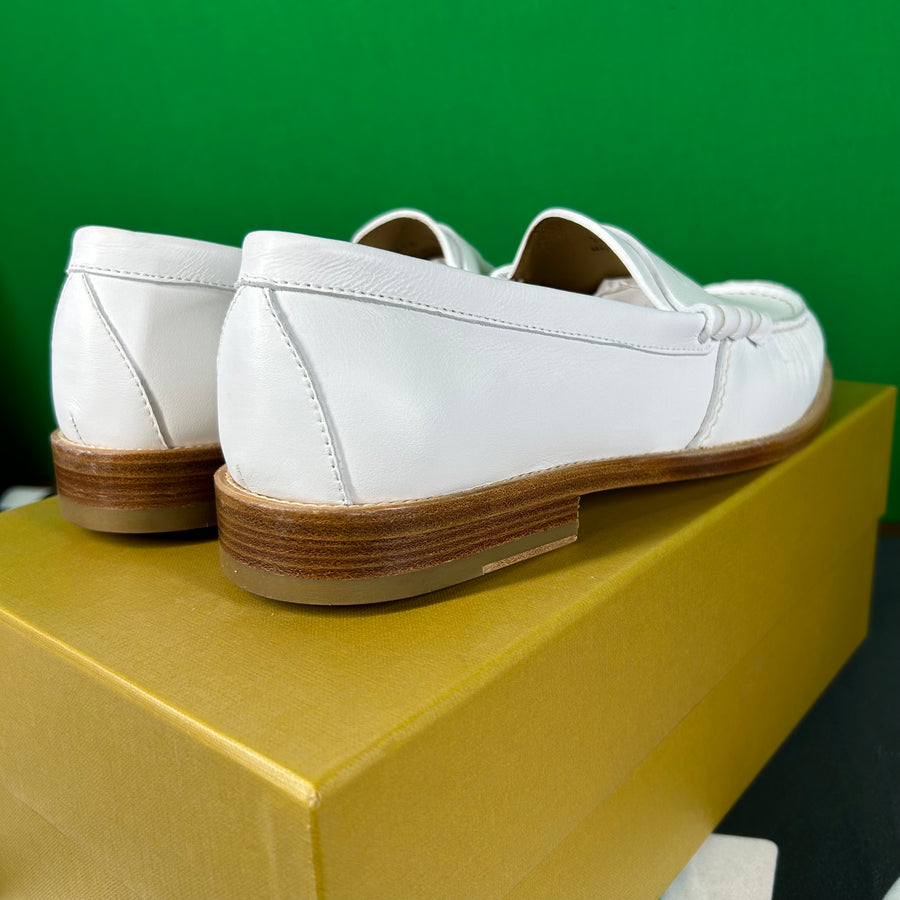 RHUDE Authentic Men's Slip On White Leather Penny Loafer Size 7M MSRP $595