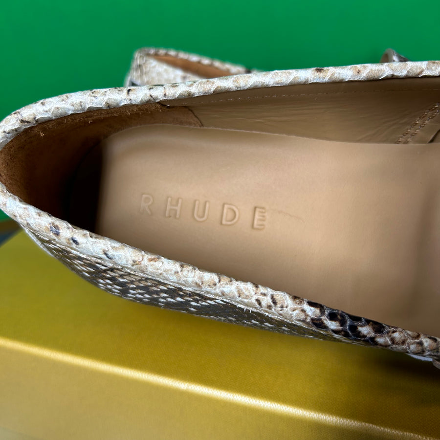 Rhude Men's Slip On Snakeskin Penny Loafer Size 12M MSRP $740