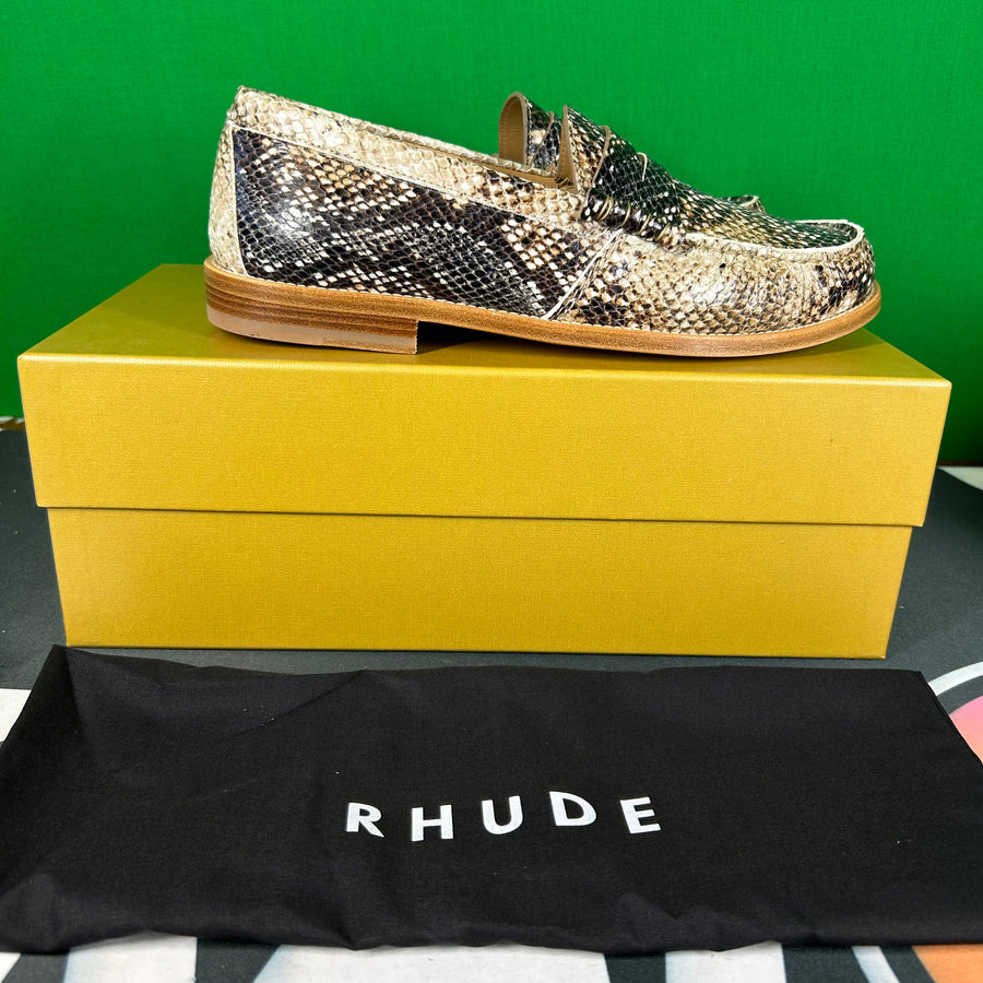 Rhude Men's Slip On Snakeskin Penny Loafer Size 12M MSRP $740