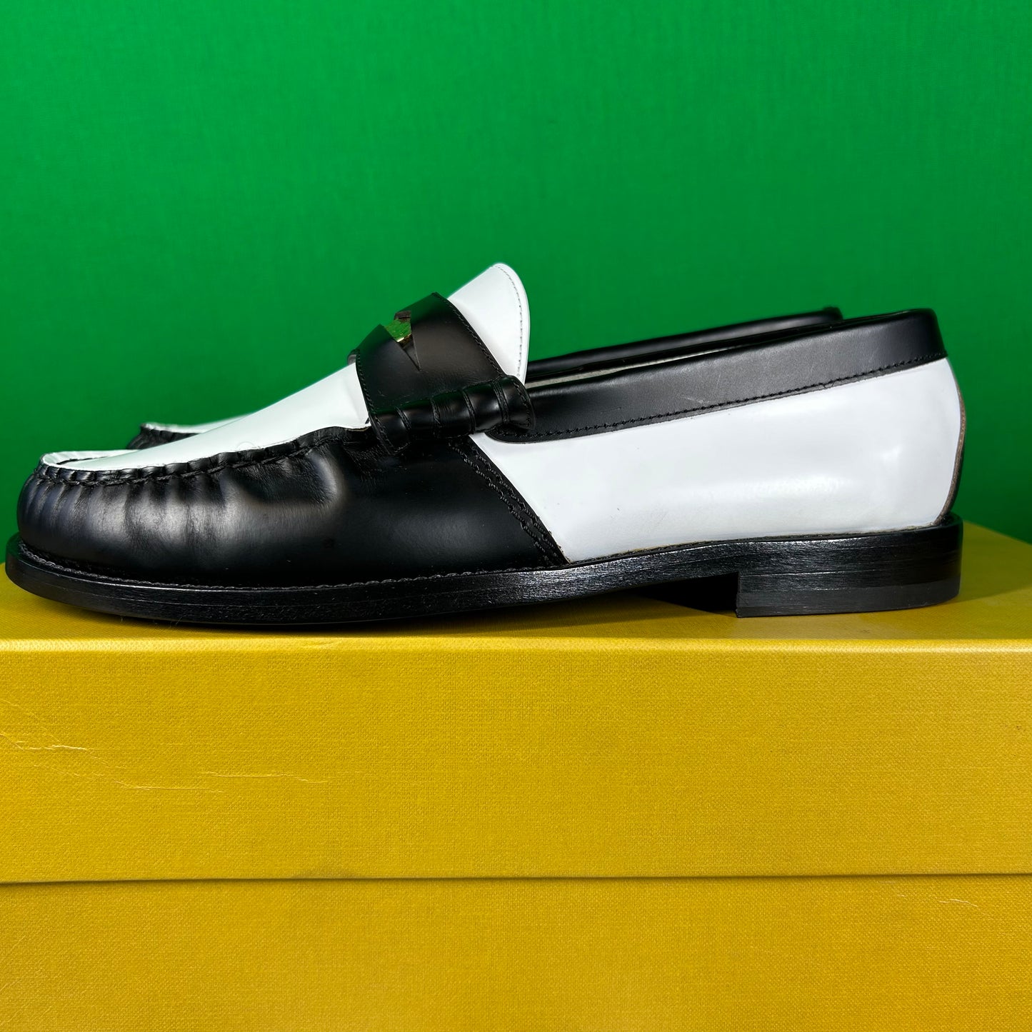 RHUDE Authentic Men's Slip On Loafer Black & White Shoes Size 7M MSRP $595