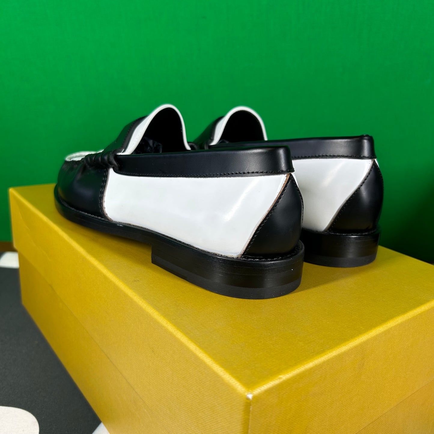 RHUDE Authentic Men's Slip On Loafer Black & White Shoes Size 7M MSRP $595