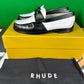 RHUDE Authentic Men's Slip On Loafer Black & White Shoes Size 7M MSRP $595
