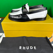 RHUDE Authentic Men's Slip On Loafer Black & White Shoes Size 8M MSRP $595