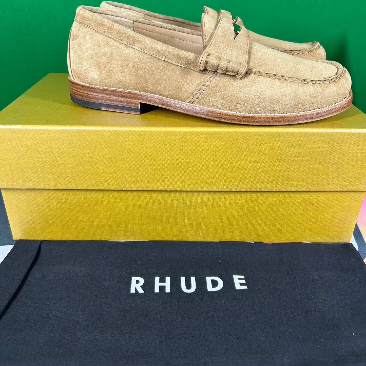 Rhude Suede Tan Slip-On Loafer Shoes